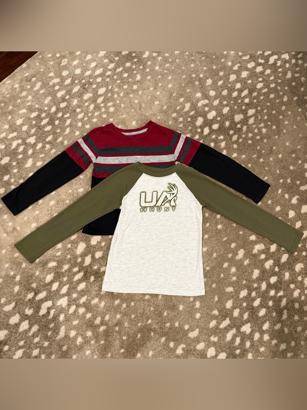 Bundle (2) Boys Under Armour/Copper Denim Long Sleeve Tops. Size 6
